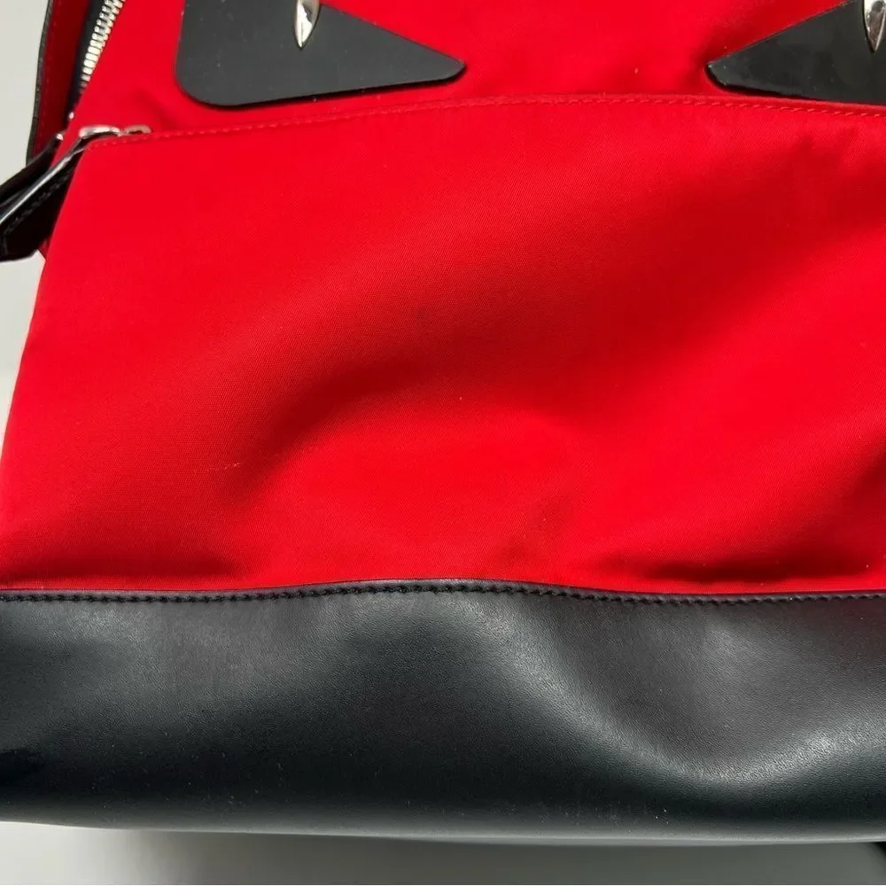 Fendi Monster Bug's Eye Backpack Large Capacity Men's Red